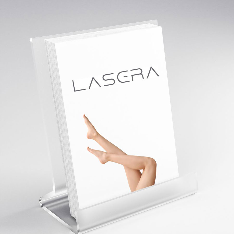 Plaquettes de présentation de l'épilation laser en institut